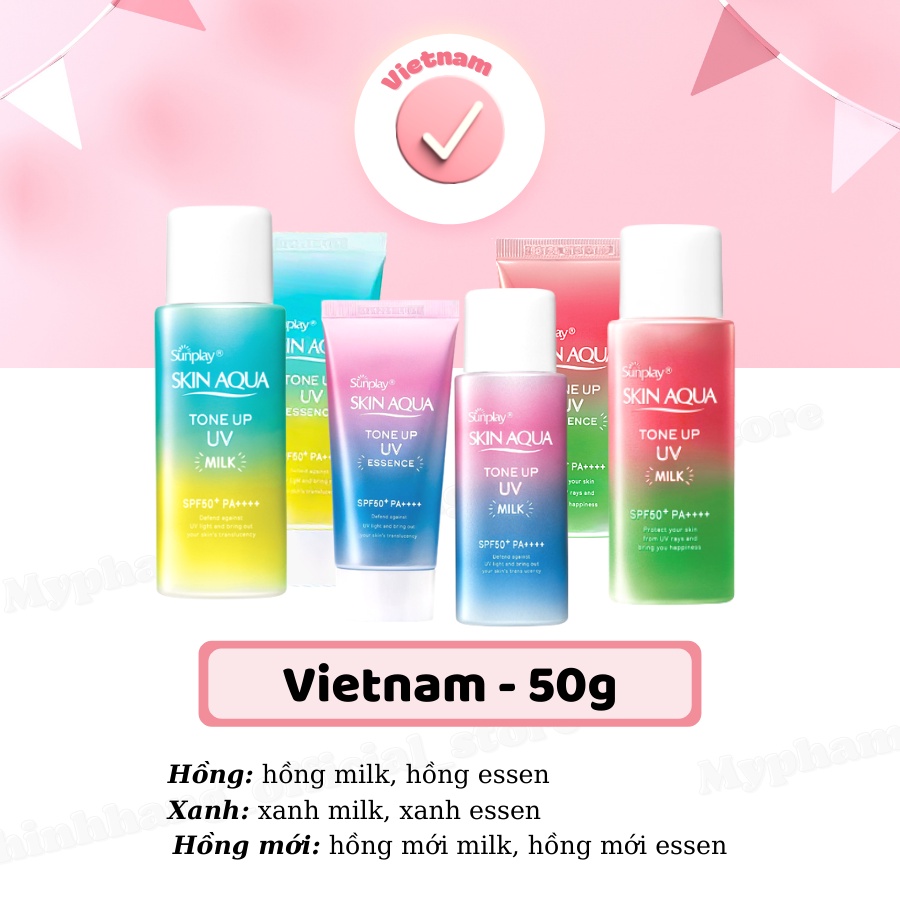 Kem chống nắng kiềm dầu nâng tông Sunplay Skin Aqua Tone Up UV Milk 50g