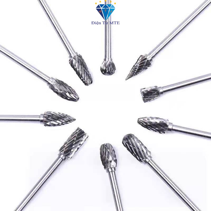 Bộ 10 mũi phay mài khắc cao cấp bằng Vonfram siêu cứng - 3mm