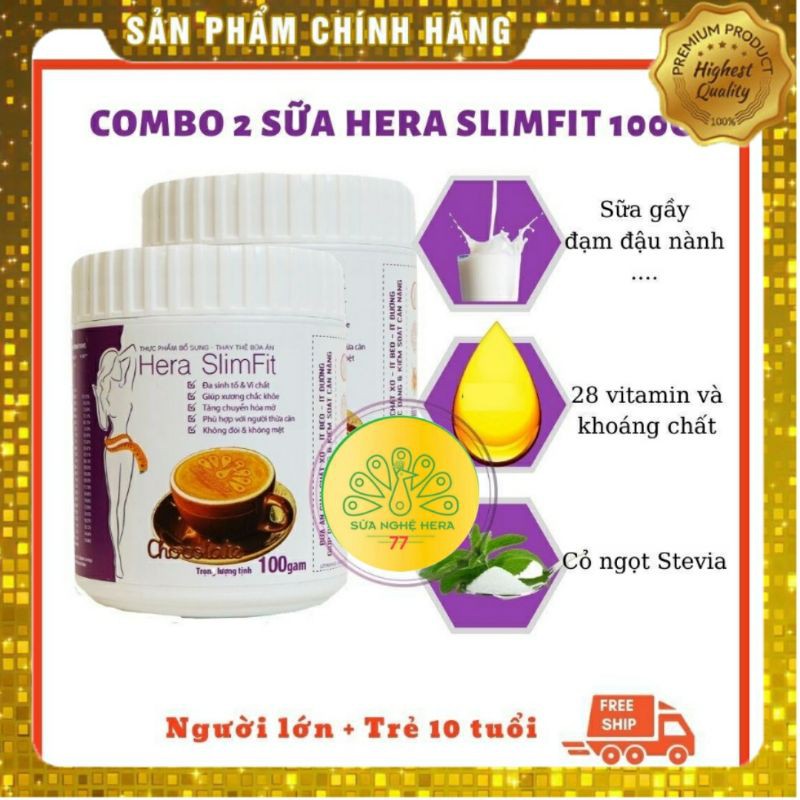 Combo 2 Hộp Sữa Giảm Cân Hera Slimfit 100g🌼Giảm Cân Nhanh🌼Giảm Cân Khoa Học🌼Giảm Cân Hiệu Quả, An Toàn