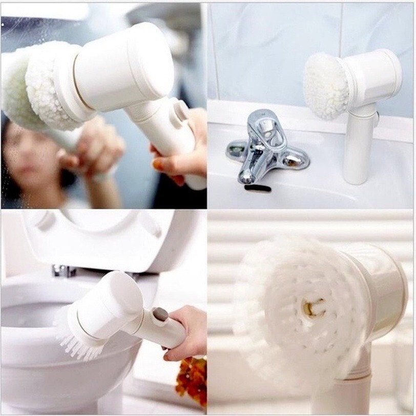 Máy Cọ Rửa Điện Đa Năng Sạc USB Với 3 Đầu Thay Thế Dễ Dàng Đánh Tan Mọi Vết Bẩn