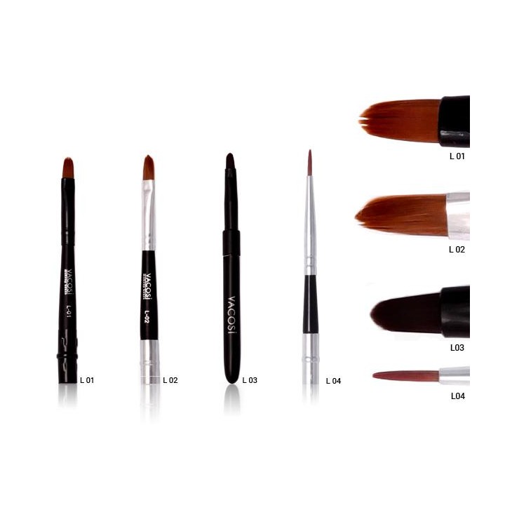 Combo 5 Cọ Môi Lông Dài, Vỏ Trắng Vacosi  Lip Pro Brush L02