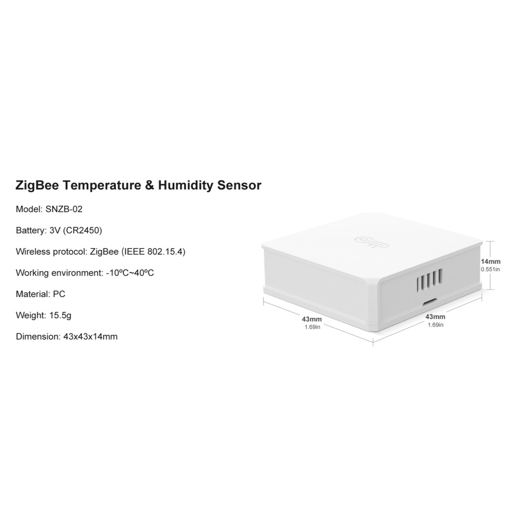 Cảm biến nhiệt độ thông minh Zigbee Sonoff SNZB-02 kết nối với Bộ trung tâm Sonoff Zigbee ZBBridge qua App eWelink