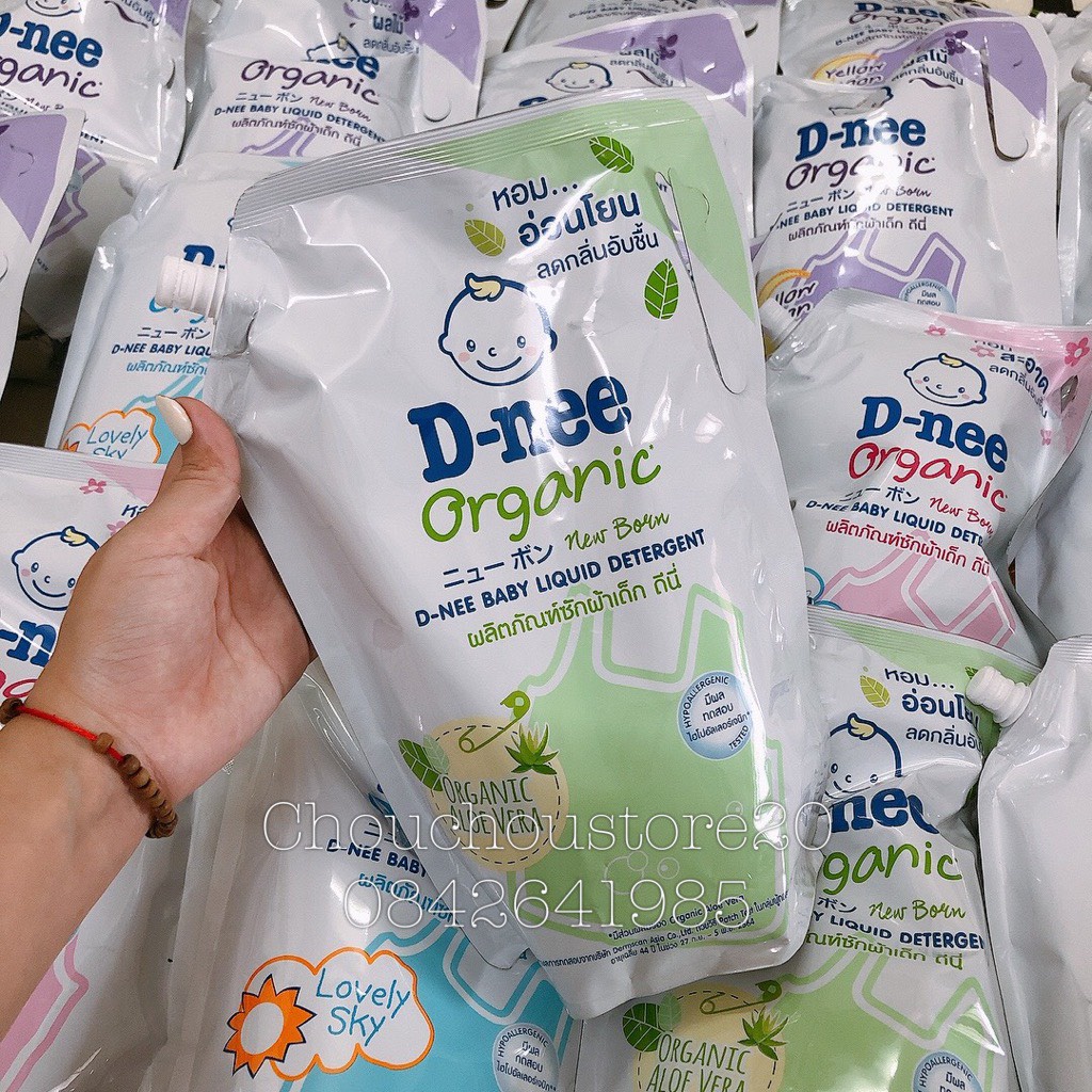 [Sẵn Hàng] 1 Thùng ( 6 Túi 1400ml) nước giặt xả quần áo sơ sinh Dnee 2in1 an toàn cho da em bé hàng nội địa Thái