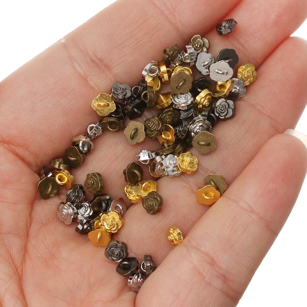 Set 1 / 20 Nút Mini Hình Hoa Hồng Làm Quần Áo Búp Bê DIY