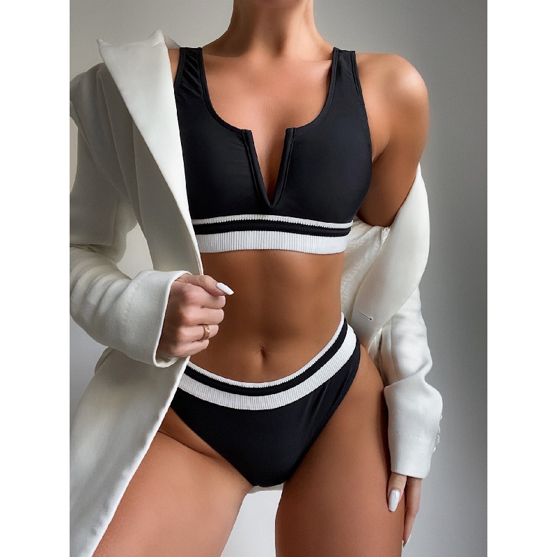 Bộ Bikini Màu Đen Cổ Chữ V Có Đệm Mút Lm97 | BigBuy360 - bigbuy360.vn