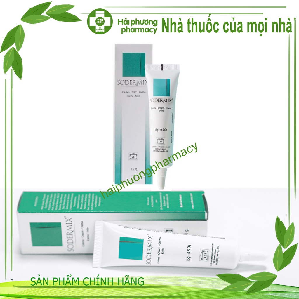 Sodermix Cream 15g - Dùng cho sẹo lồi, sẹo phì đại, chàm Sodemix