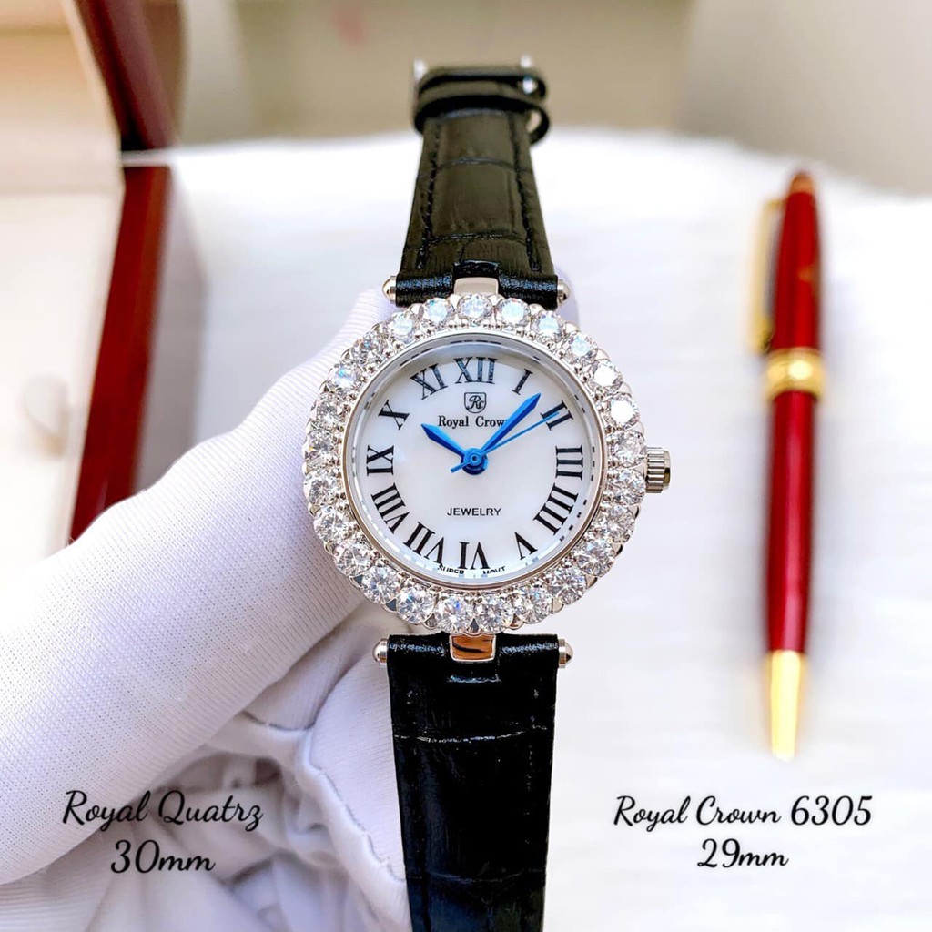 Đồng Hồ Nữ Chính Hãng Dây Da Royal Crown 6305 Chống Nước Chống Xước | BigBuy360 - bigbuy360.vn