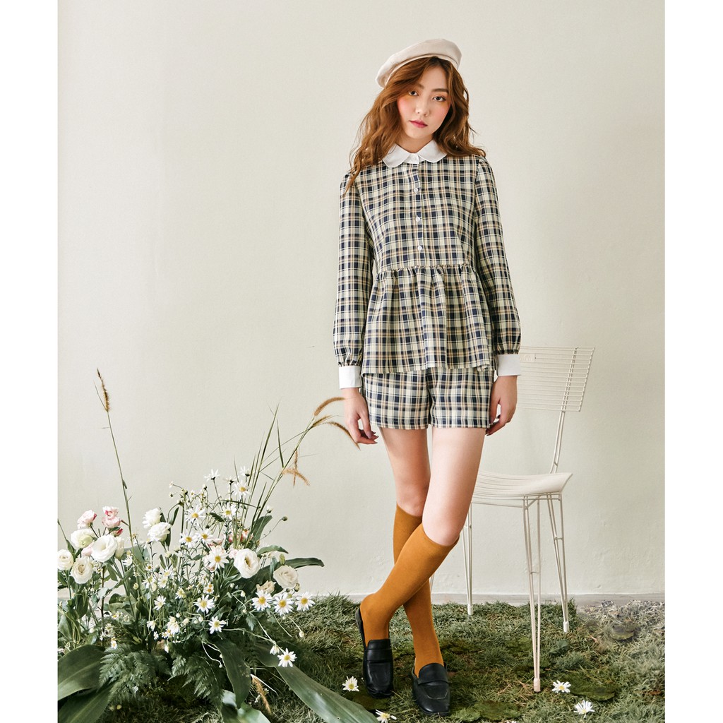 BLEUBIRD Quần shorts caro MIA SHORTS