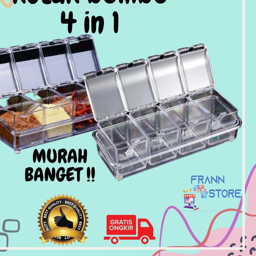 Set 4 Hộp Đựng Gia Vị Trong Suốt Tiện Lợi Cho Nhà Bếp