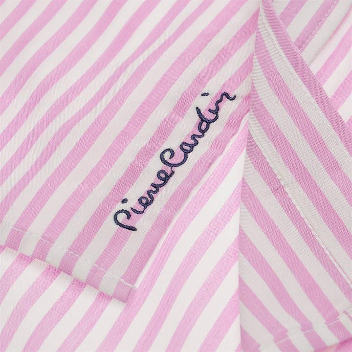 [ Size L ] Áo Sơ Mi Nam Dài Tay Pierre Cardin Bold Stripe Pink White