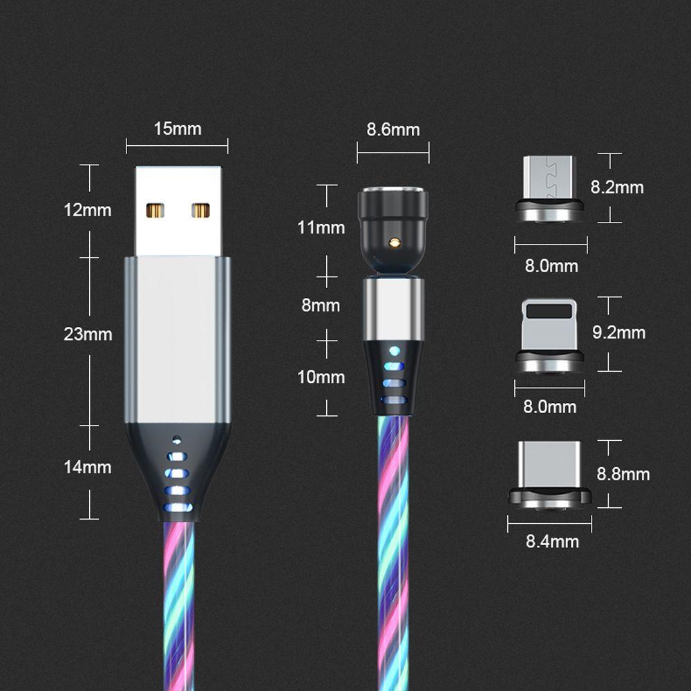 Cáp Sạc Nhanh Có Đèn LED Tròn Chất Lượng Cao