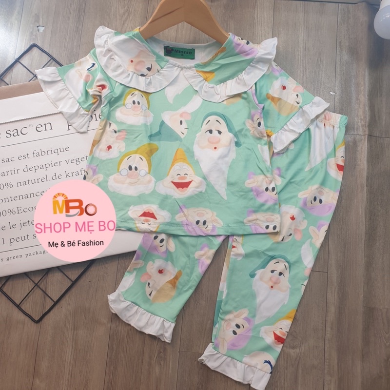 Đồ bộ dài tay bé gái mặc nhà xinh yêu thun cotton xuất dư