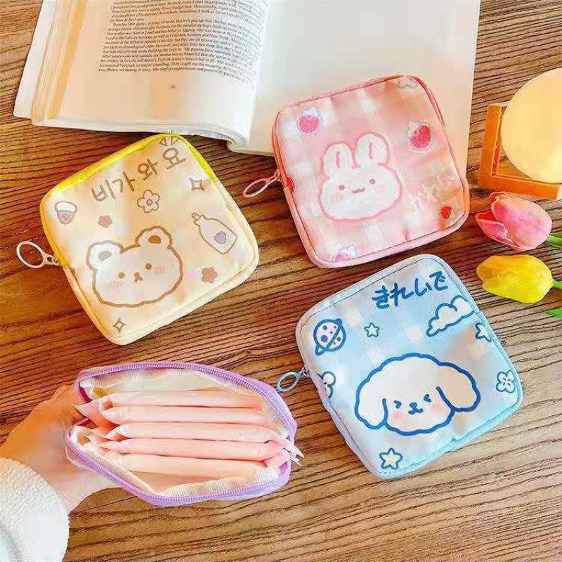 Túi vải đựng đồ trang điểm chống nước, ví mini đa năng chứa đồ cá nhân bỏ túi đi du lịch, ví đựng đồ cá nhân