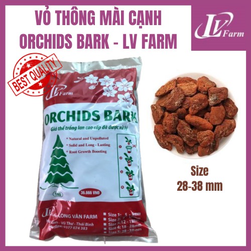 Vỏ Thông Mài Cạnh ORCHIDS BARK 1KG - LONG VÂN FARM - Giá Thể Trồng Lan Chất Lượng Cao