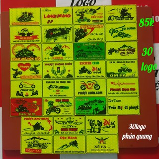 combo bộ 30 logo tem phượt phản quang