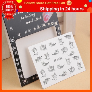 [Hàng mới về] Sticker dán móng họa tiết 3d hình mèo dễ thương