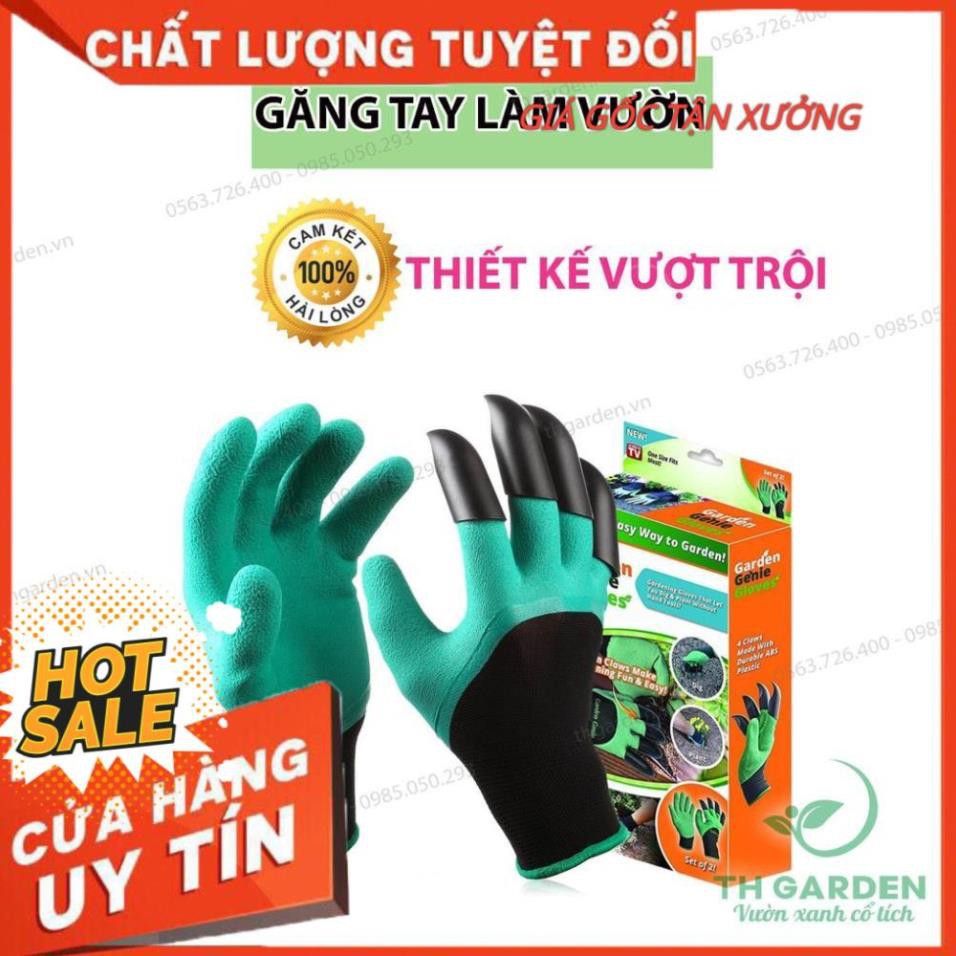 Găng tay làm vườn có móng chuyên dụng dễ dàng đào xới đất chất liệu latex chống thấm nước