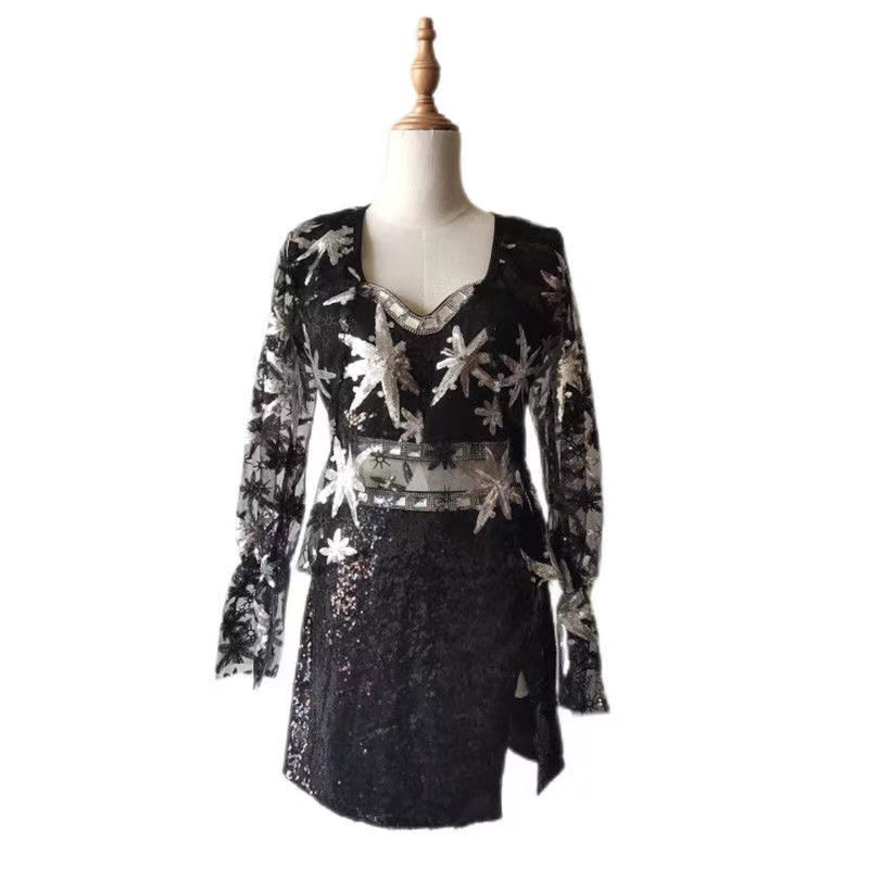 Rose blackpink Set Áo Hai Dây + Chân Váy Thêu Ren Hoa Hồng Gợi Cảm Cho Nữ