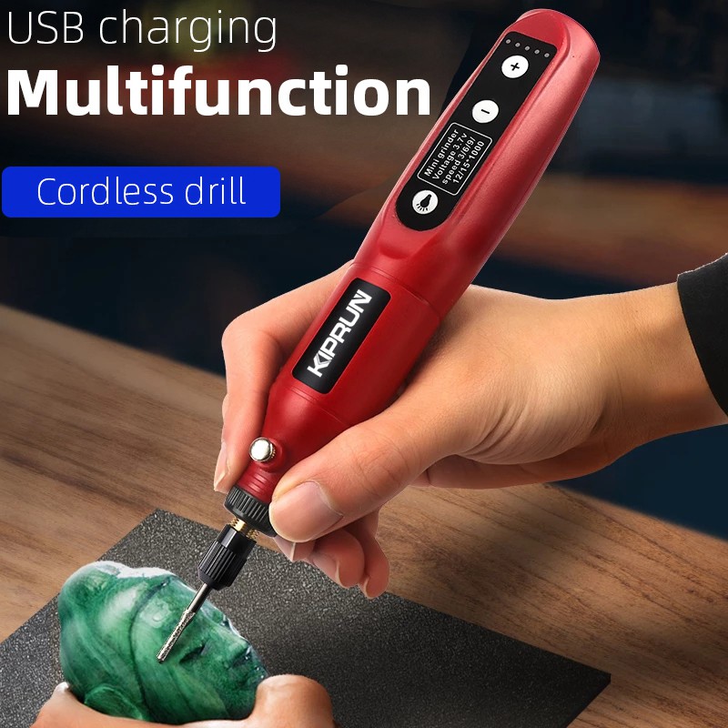 Bộ Dụng Cụ Máy Khoan Điện Không Dây 3.7V 15000rpm 5 Tốc Độ Kèm Sạc USB Chuyên Dụng