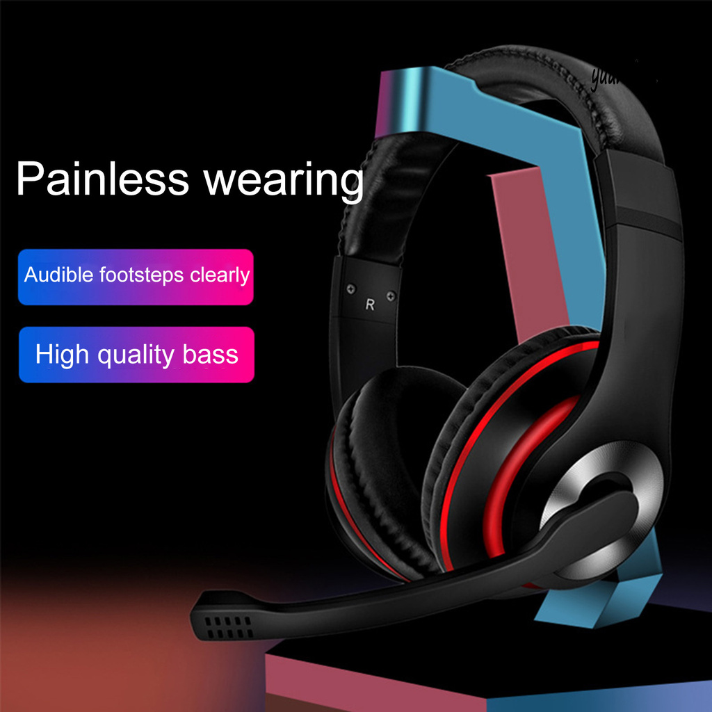 yuanzhen GM-005 Headphone 3.5mm Jack Noise Reduction Retractable Wired Earphone with Mic for Gaming