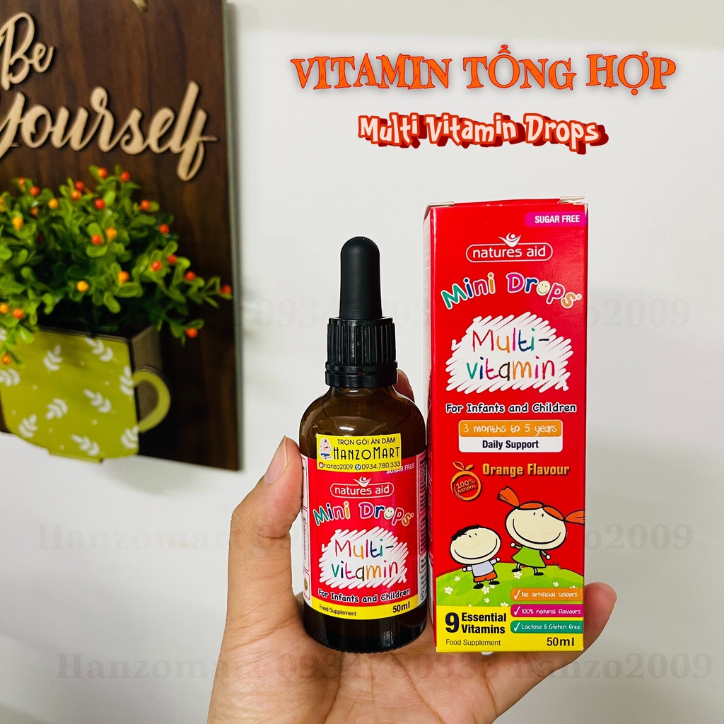 Vitamin tổng hợp Natures Aid Multi Vitamin Drops, Anh (50ml dạng giọt) tăng đề kháng cho trẻ từ 3 tháng đến 5 tuổi