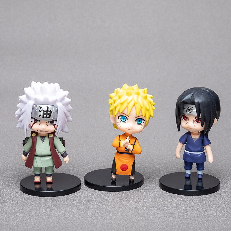 6pcs Orochimaru Hyuga Hinata Gaara Uchiha Sasuke Haruno Sakura Action Figure Model Doll Ornaments Cake Decoration