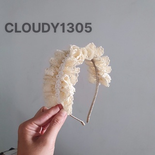 Cài tóc/ Bờm tóc ren nhúng công chúa (có ảnh bé đeo)