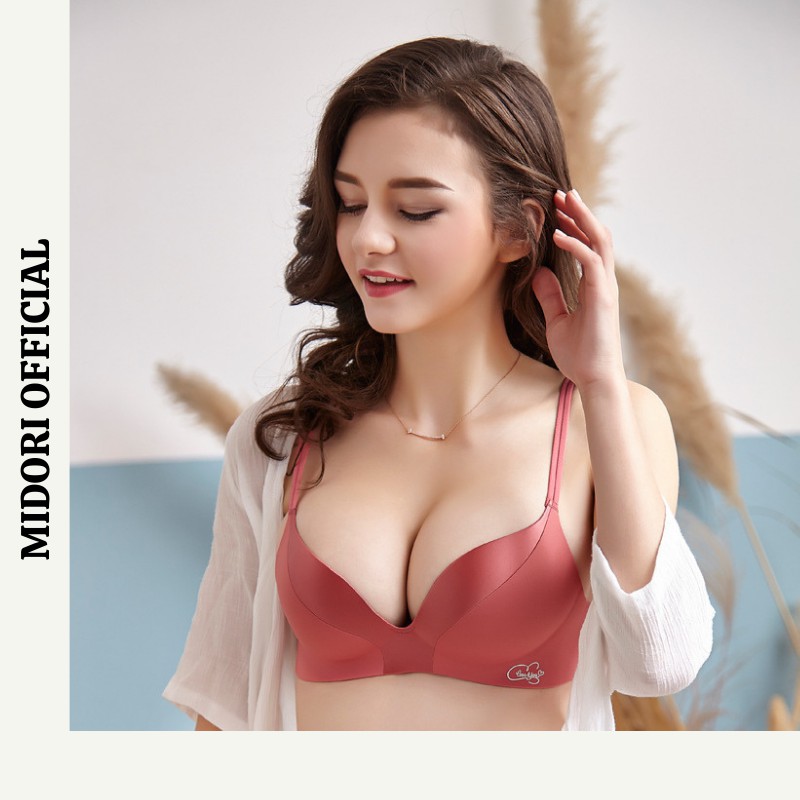 Áo lót nữ su đúc pha lụa MIDORI Áo ngực nữ tàng hình thun lạnh không gọng nâng ngực mềm mại SD07 | BigBuy360 - bigbuy360.vn
