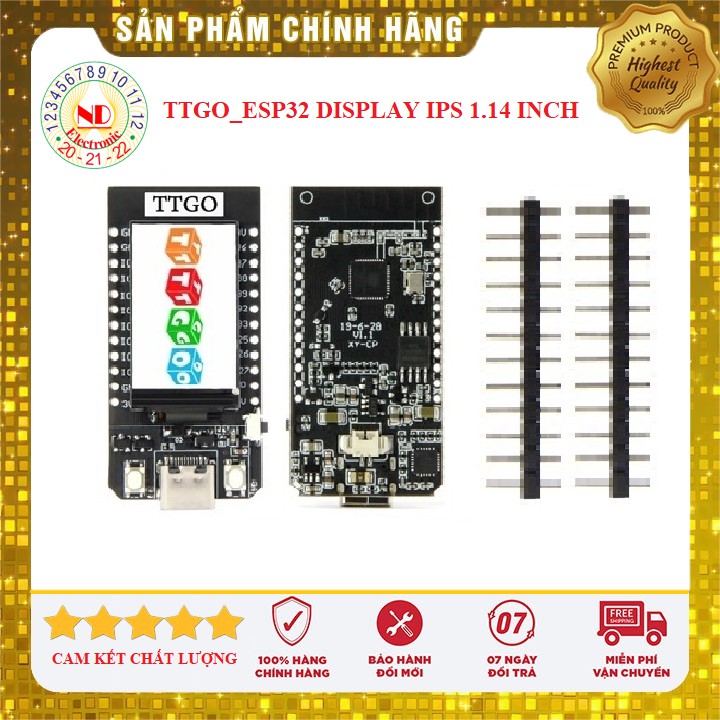 [Chính Hãng]TTGO-ESP32 Display IPS ST7789V 1.14 Inch ESP32 WiFi And Bluetooth Module Development Board 1.14 Inch LCD