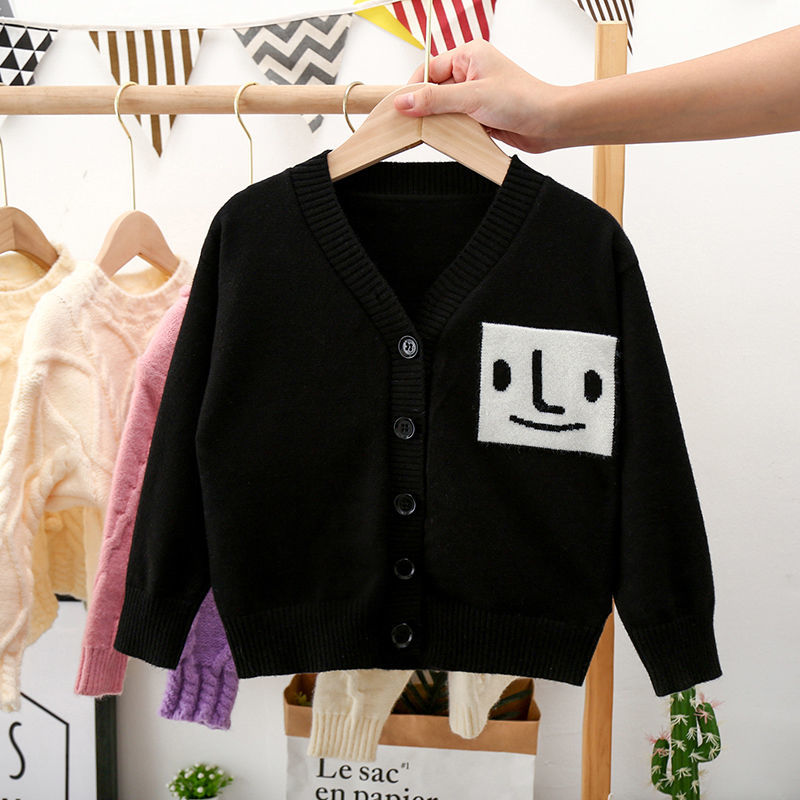 Áo khoác len cardigan đơn giản thời trang năm mới 2021 cho bé trai