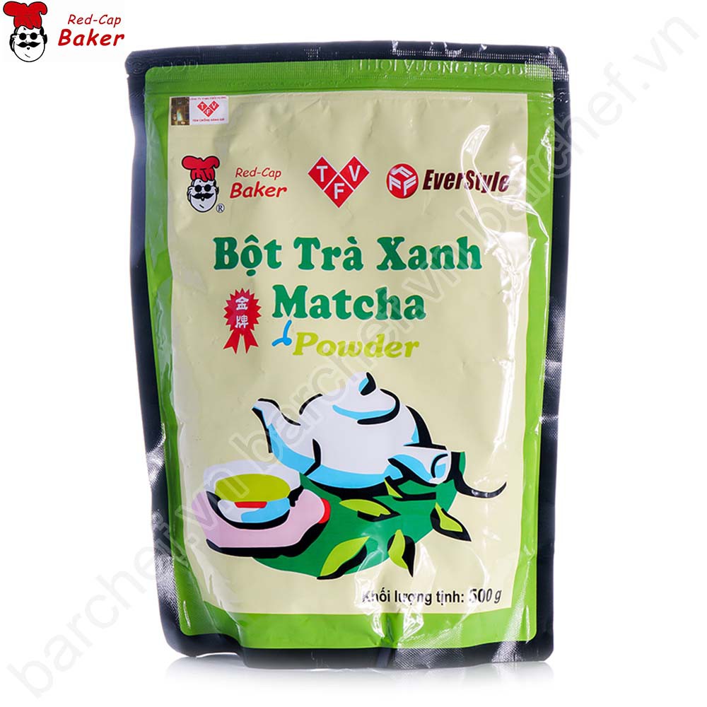 Bột trà xanh hương nhài Red-cap Baker - túi 500g