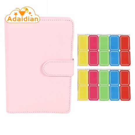 Set 14 Bìa Da Đựng Tiền/Giấy Tờ Kèm 6 Vòng Kim Loại Gắn Bao Thư/Tiền Tiết Kiệm