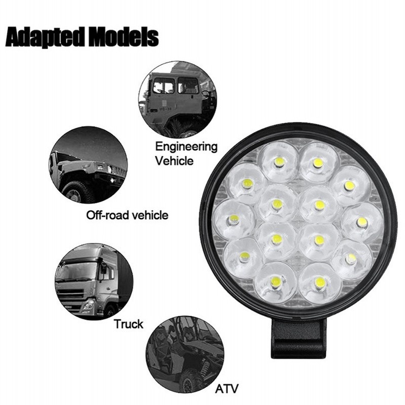 1 Bộ Đèn Pha 14 Bóng Led 42W Siêu Sáng Chống Nước Cho Xe Tải