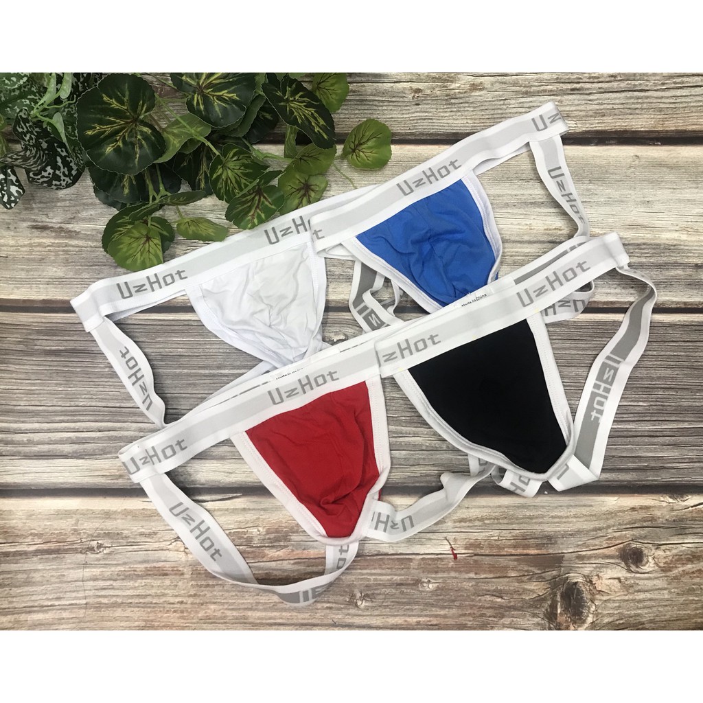 [free ship 50k + che tên đơn hàng] quần lót nam, quần lót dây cotton cao cấp jocktrap nam in chữ uhot