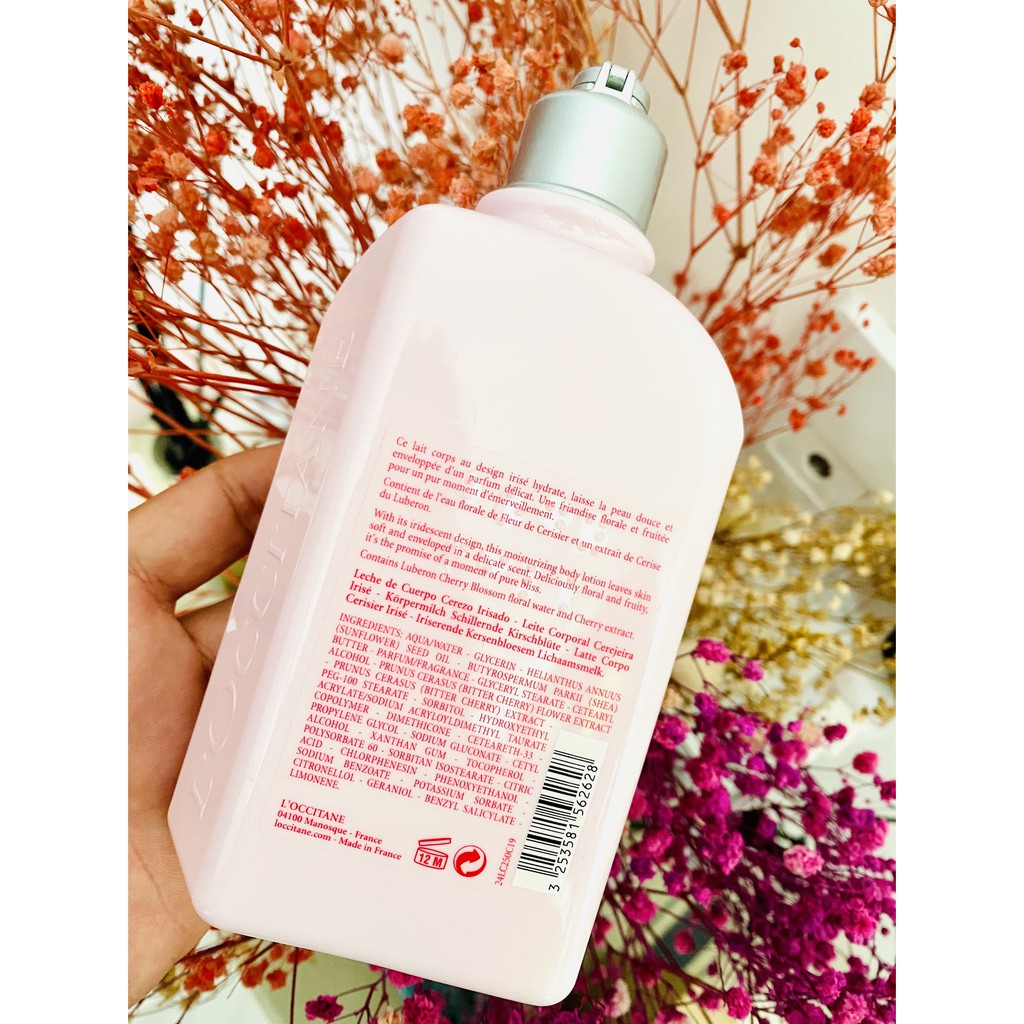 [BILL US/FR] L'Occitane Sữa Dưỡng Thể Hoa Anh Đào Pháp Cherry Blossom Cerisier Irisé Body Milk 250ml