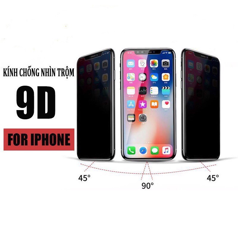 Kính cường lực iphone chống nhìn trộm Full màn hình 6/6s/7/7plus/8/8plus/x/xr/xs/XsMax/11/11 Pro Max/12 Pro Max Sagopy