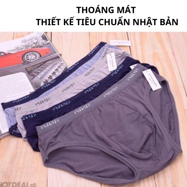 [RẺ VÔ ĐỊCH] Quần lót Nam Chéo MUJI Chất Thun Cotton, Quần sịp nam tam giác kháng khuẩn Xuất Nhật