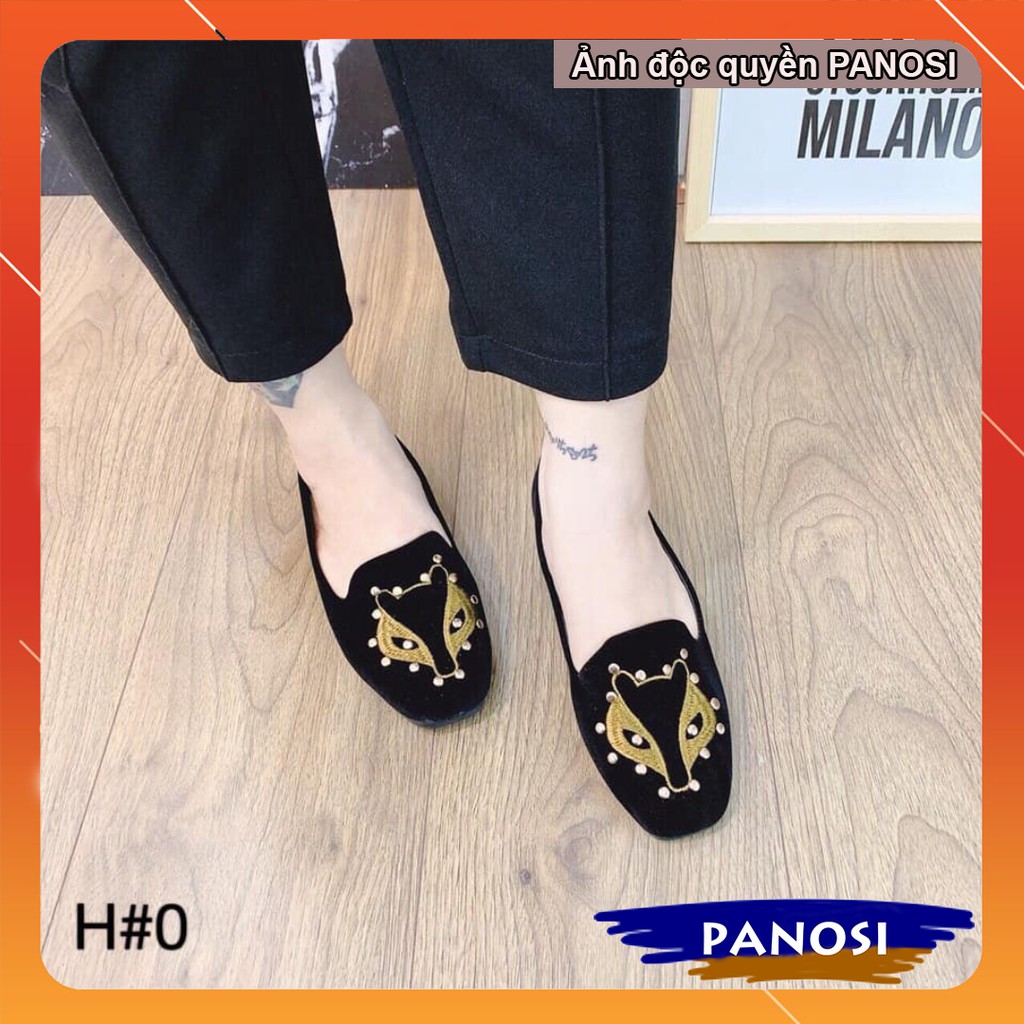 Giày nữ đế bệt thêu hình cáo sang trọng | BigBuy360 - bigbuy360.vn