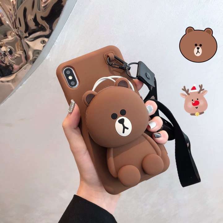 Ốp lưng iphone TÚI VÍ GẤU KÈM DÂY DÀNH CHO iPhone 6 đến 11ProMax - Dino Case | BigBuy360 - bigbuy360.vn