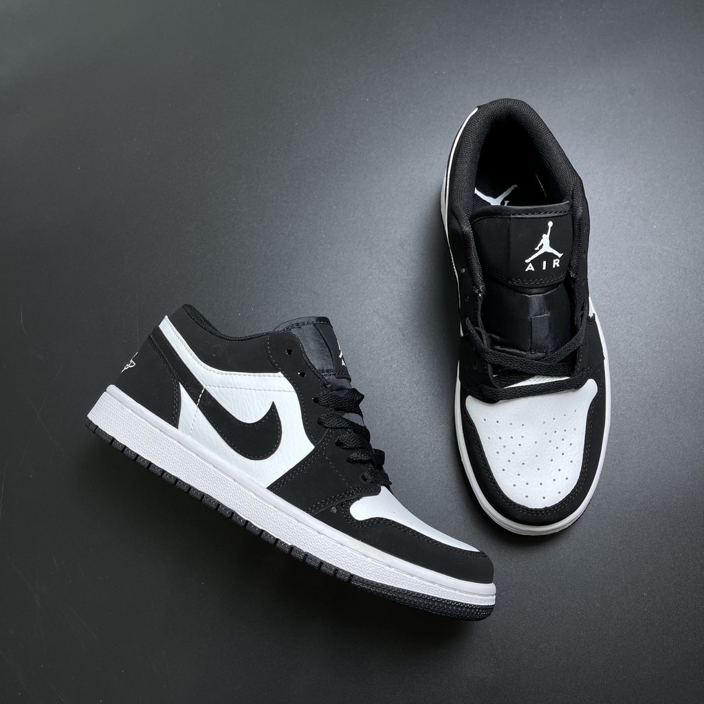 [Full Box Bill ]Giày Jordan 1 Low Panda, Giày Thể Thao JD1 Cổ Thấp Màu Đen Trắng Trẻ Trung Nam Nữ 2021