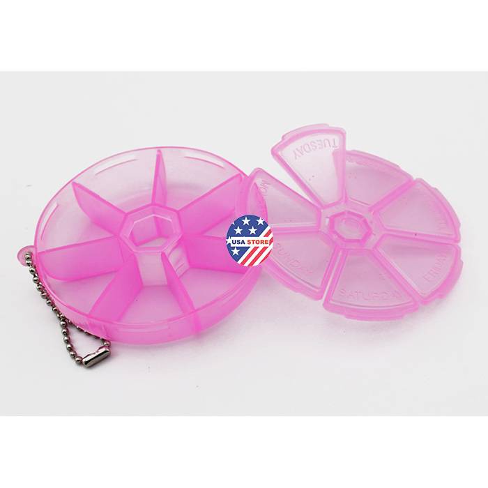 Đựng Thuốc 7 Ngày Có Móc Treo (Hộp Tròn)