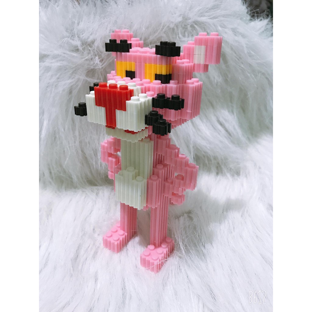 Đồ chơi lắp ráp Báo Hồng dễ thương - Mô hình 3D decor hoạt hình đáng yêu