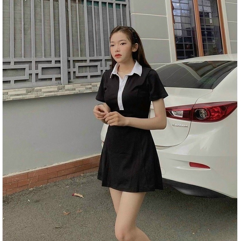 Đầm Polo Phối Cổ Trắng Xinh, dự tiệc( kèm hình thật) | BigBuy360 - bigbuy360.vn