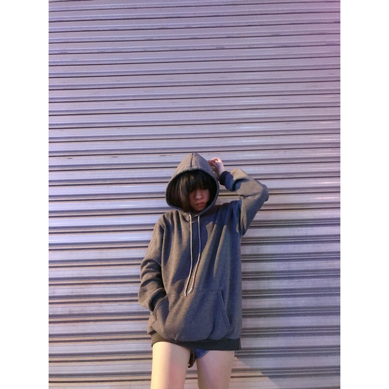 Áo Khoác Nỉ Hoodie xám chuột