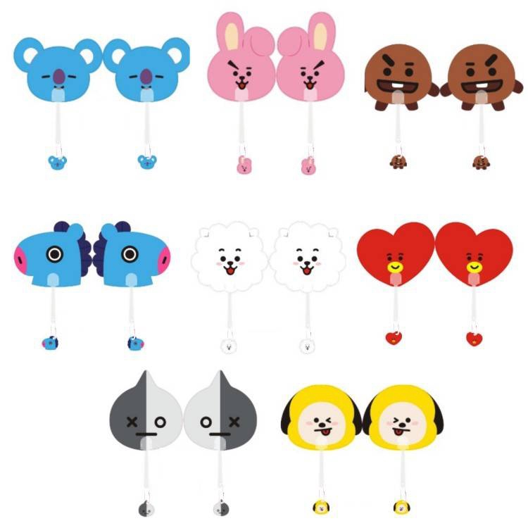 Cây quạt cầm tay bằng KPOP BTS BT21 Kipas tangan Pattern Hand Held Fans  Folding Handheld Folded for Church Wedding Cartoon Hand Fan Hand Fan