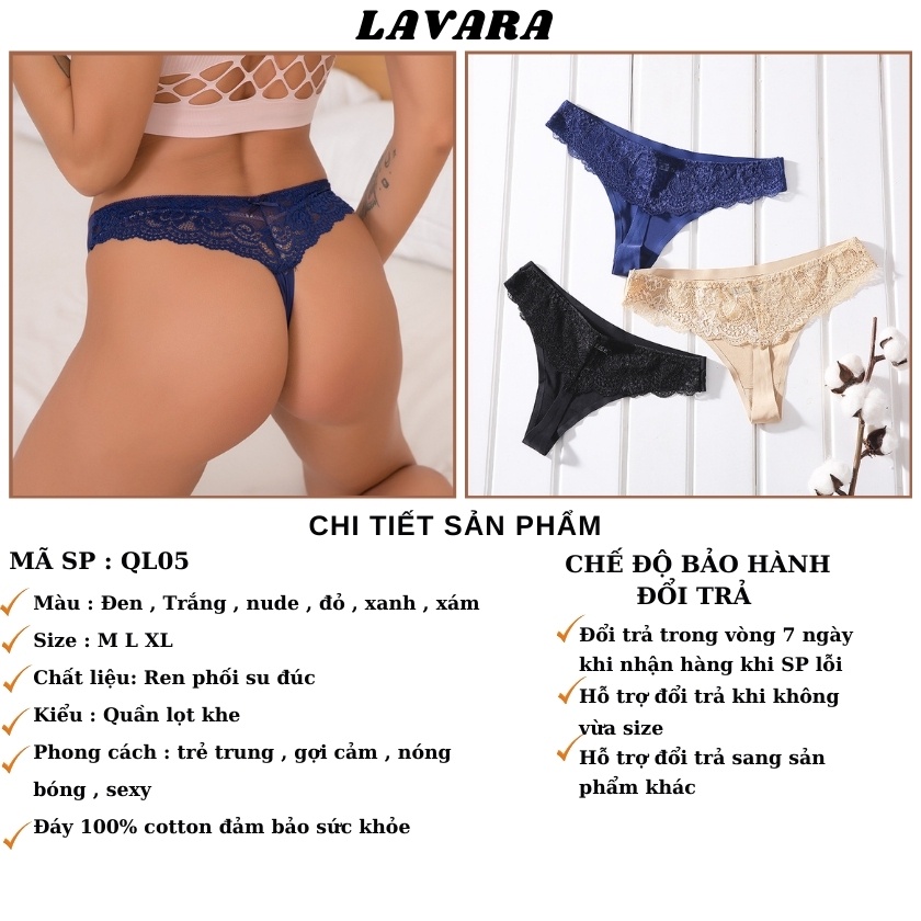 Quần Lót Ren Lọt Khe sexy đúc su thiết kế phối ren sexy quyến rũ LAVARA QL05-01