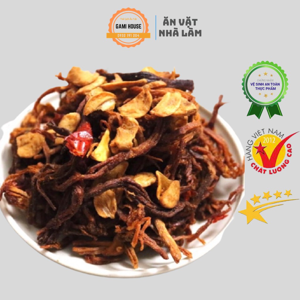 Khô Heo Cháy Tỏi - Thịt Heo Cháy Tỏi Đậm Vị Loại Ngon Hũ tặng kèm tương ớt - Đồ Ăn Vặt Nhà Làm