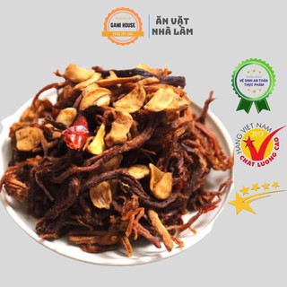 Khô Heo Cháy Tỏi - Thịt Heo Cháy Tỏi Đậm Vị Loại Ngon Hũ tặng kèm tương ớt - Đồ Ăn Vặt Nhà Làm