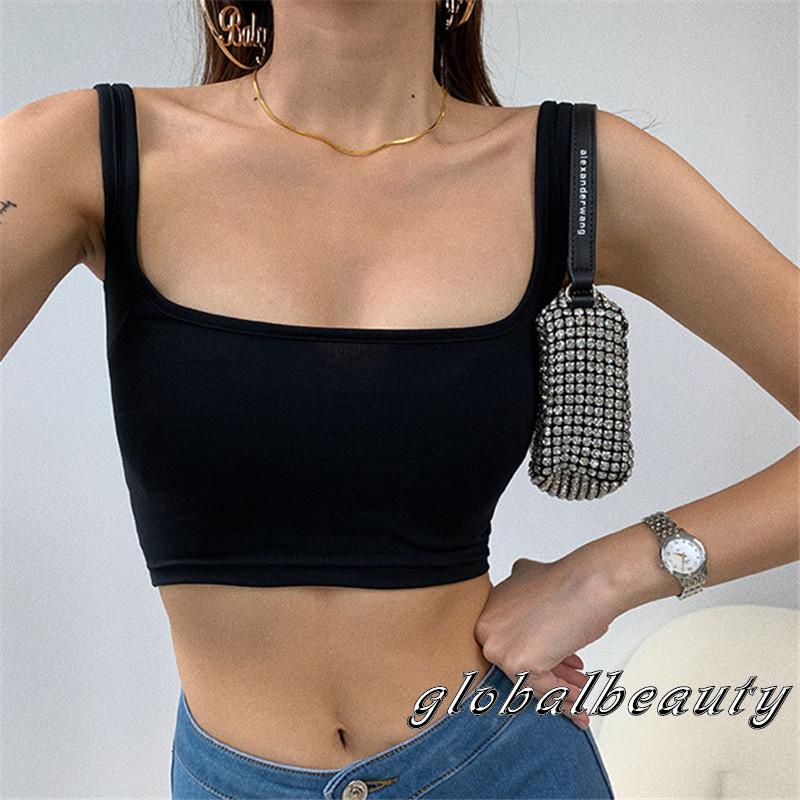 Áo croptop cổ vuông màu sắc thời trang cho nữ