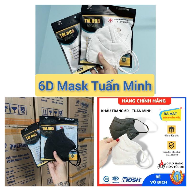 Set 100 cái Khẩu trang N99 6D Tuấn Minh Platinum - 6D Tuấn Minh